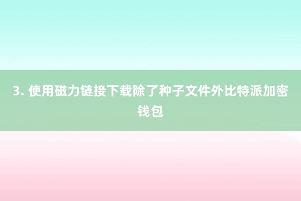 3. 使用磁力链接下载除了种子文件外比特派加密钱包