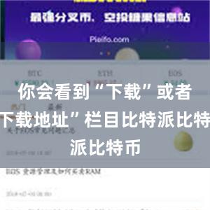 你会看到“下载”或者“下载地址”栏目比特派比特币