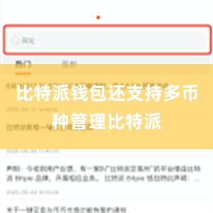 比特派钱包还支持多币种管理比特派