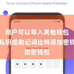 用户可以导入其他钱包的私钥或助记词比特派加密钱包