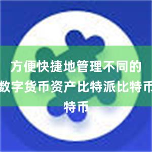 方便快捷地管理不同的数字货币资产比特派比特币