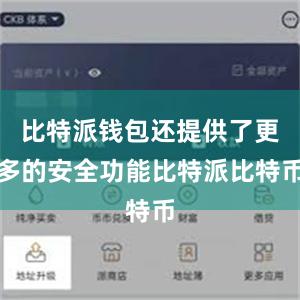 比特派钱包还提供了更多的安全功能比特派比特币