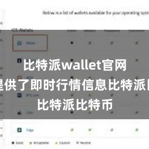 比特派wallet官网版还提供了即时行情信息比特派比特币